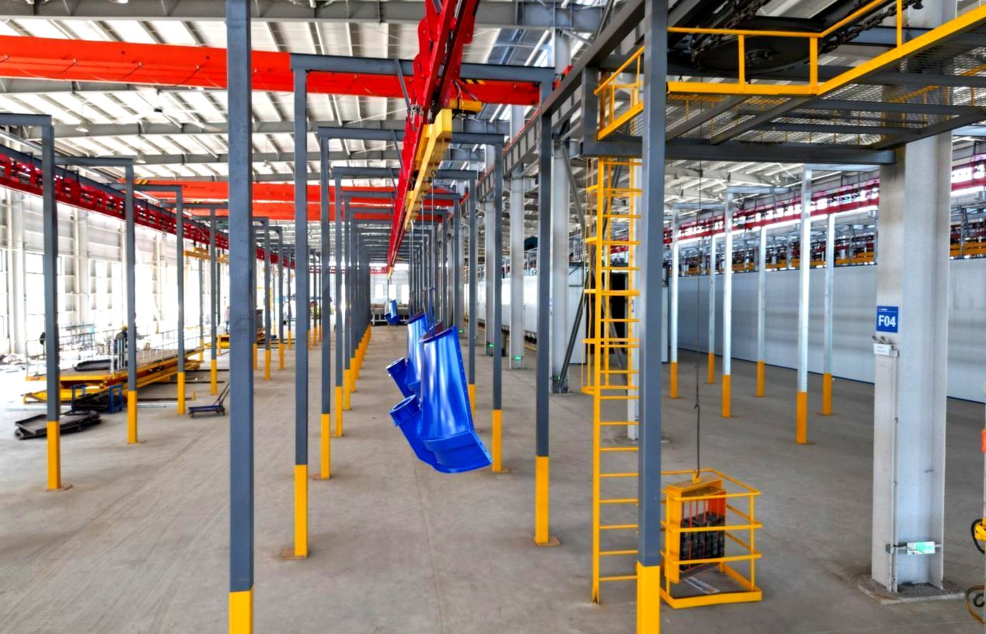 Coating line for cement silo steel components