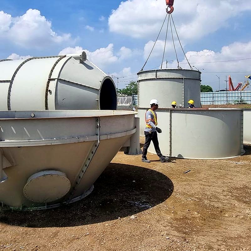 300T cement silo installed at customer site
