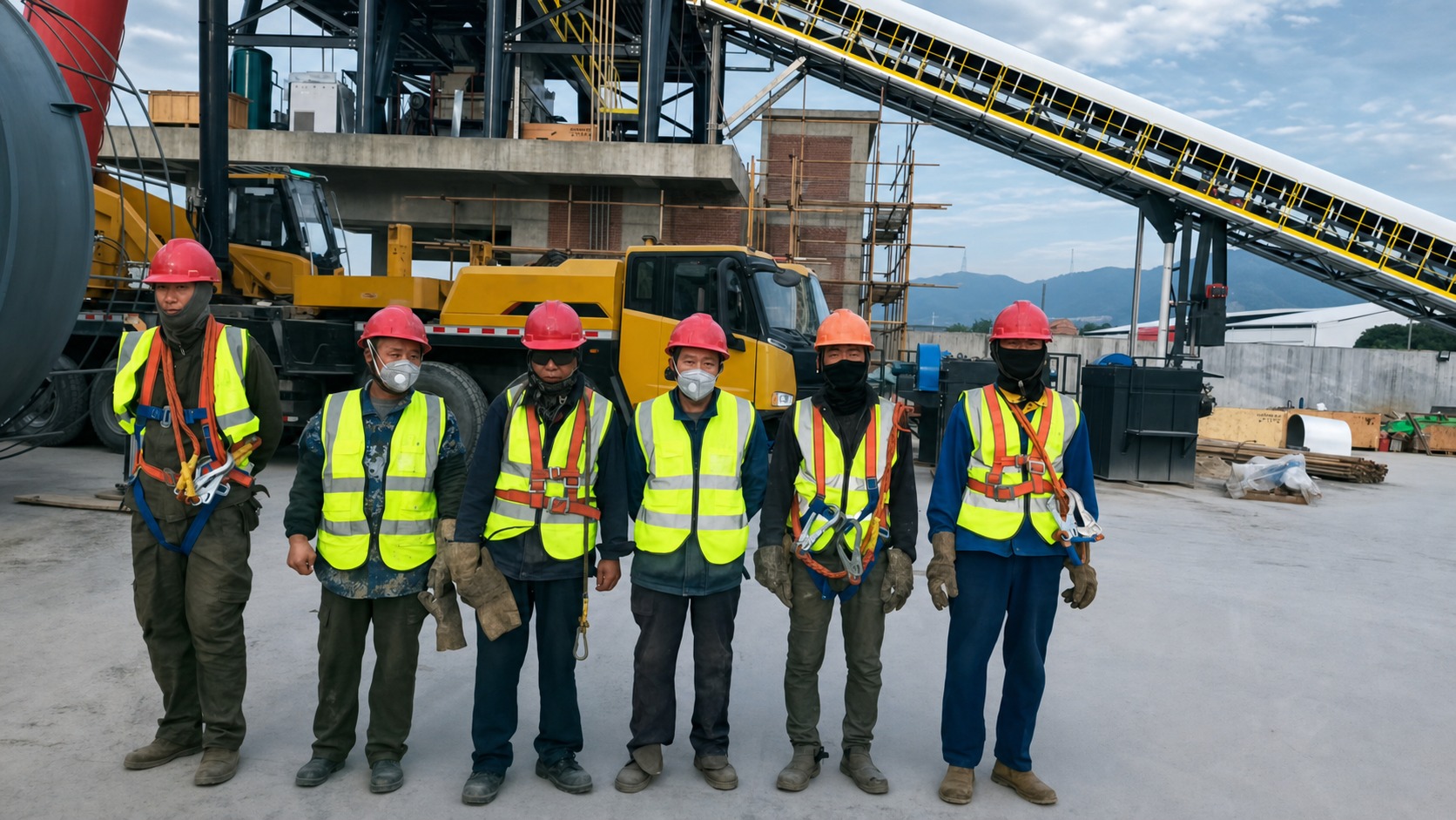 Cement silo technical support team at customer project site